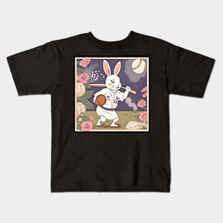 Baseball Boyfriend Ancient Baseball Game Team Player Rabbit Kids T-Shirt